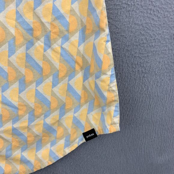 PrAna Mens Stimmersee Shirt Size Large Aura Glow Retro Geo Woven Standard Fit - Picture 6 of 10